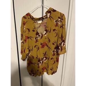 Perch Blu Pepper Plus Size Top 1XL Blouse Pullover Shirt